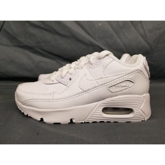 Nike Boys Air Max 90 (GS) Sneakers Leather Triple White Size 5 NEW IN BOX! - Picture 4 of 9